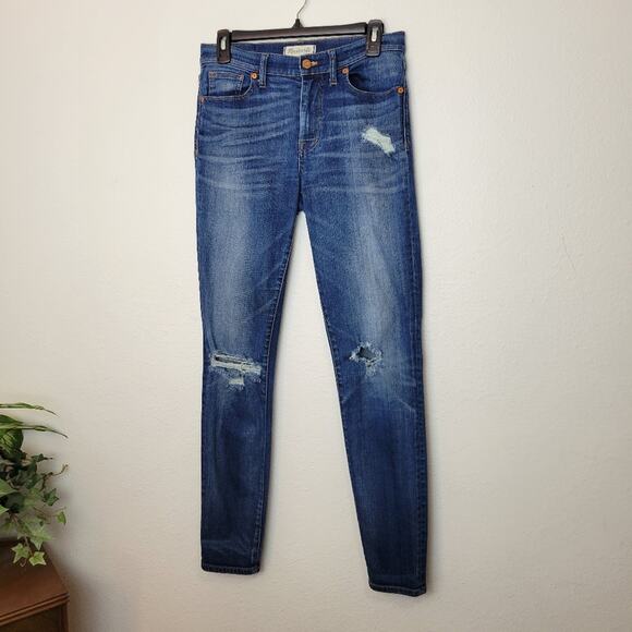 MADEWELL High Riser Skinny Jeans Distressed Size 28 - Picture 2 of 10